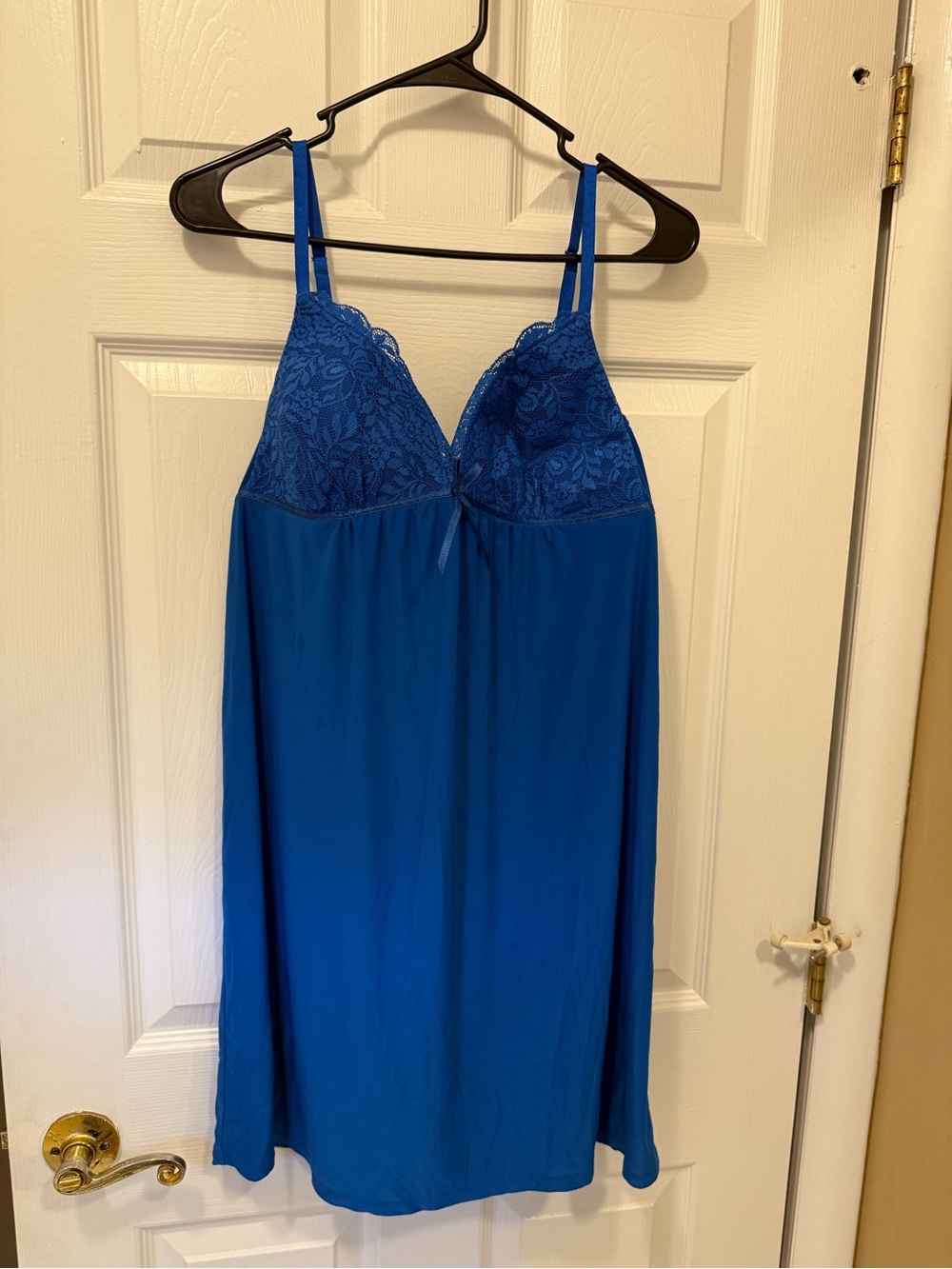 Morgan Taylor Royal Blue Lace-Top Chemise